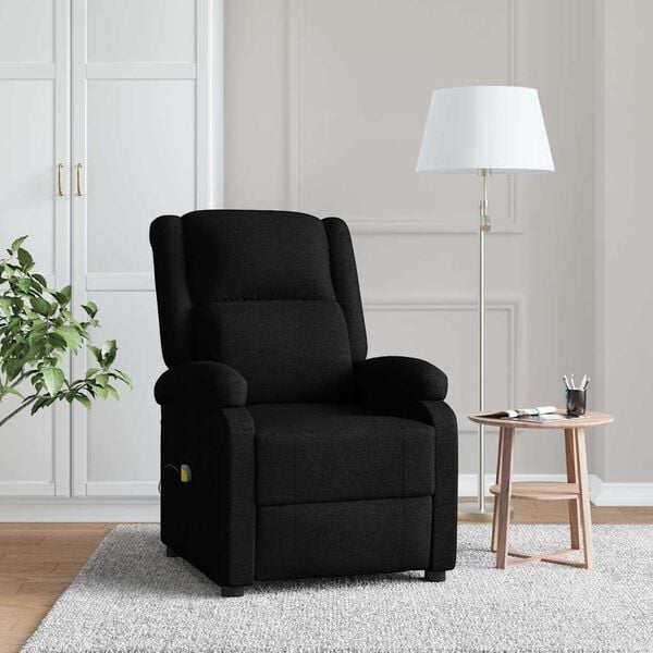 vidaXL Sill&oacute;n orejero de masaje de tela negro