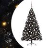 vidaXL &Aacute;rbol de Navidad Artificial Preiluminado Negro 180 cm PVC