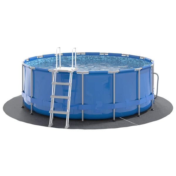 vidaXL Tapiz de suelo piscina geotextil de poli&eacute;ster gris claro &Oslash;244cm