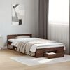 vidaXL Cama con caj&oacute;n madera de ingenier&iacute;a marr&oacute;n roble 100x200 cm