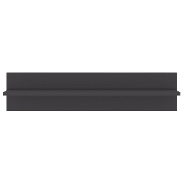 vidaXL Estante de pared 2 uds contrachapado gris brillo 80x11,5x18 cm
