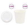 vidaXL Vasos de caf&eacute; de papel con tapa 1000 uds 4oz 100ml