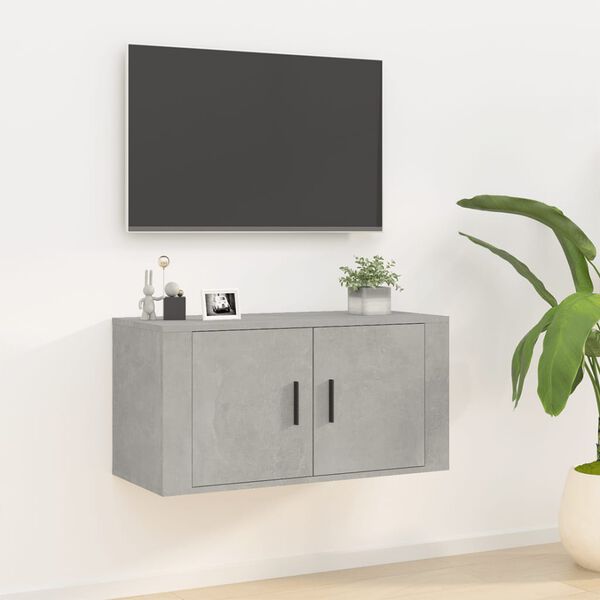 vidaXL Mueble para TV de pared gris hormig&oacute;n 80x34,5x40 cm