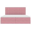 vidaXL Cama con almacenamiento y colch&oacute;n Rosa 200 x 200 cm Terciopelo