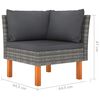 vidaXL Set de muebles de jard&iacute;n 8 pzas y cojines rat&aacute;n sint&eacute;tico gris