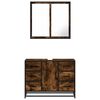 vidaXL Set de muebles ba&ntilde;o 2 pzas madera contrachapada roble ahumado
