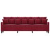 vidaXL Sof&aacute; de 3 plazas de terciopelo rojo tinto 210 cm