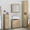 vidaXL Juego de muebles de ba&ntilde;o con caj&oacute;n con rueda 4 pcs Roble Sonoma