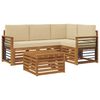 vidaXL Conjunto de sof&aacute;s de exterior con coj&iacute;n 5 pcs Natural y Beige
