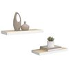 vidaXL Estante flotante pared 2 uds MDF roble y blanco 60x23,5x3,8 cm