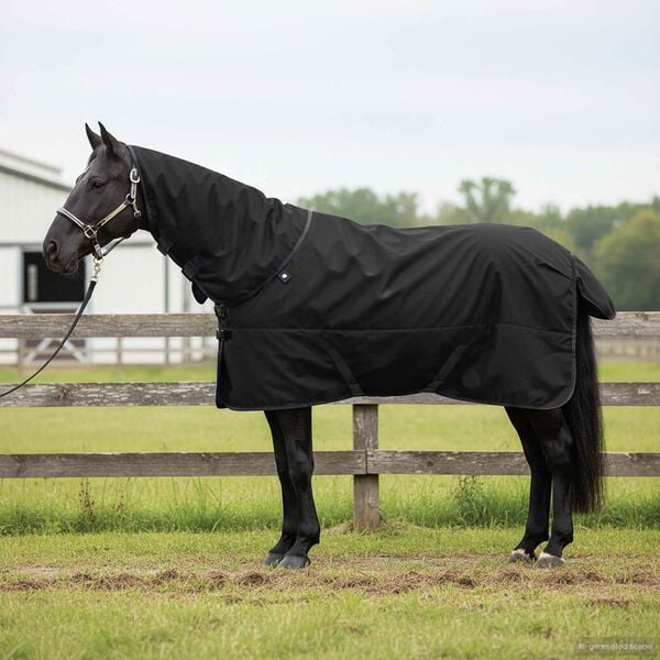 vidaXL Manta para Caballo Verde Oscuro y Negro 165 cm Poli&eacute;ster