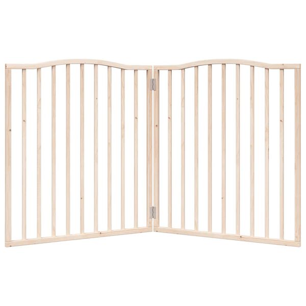 vidaXL Puerta para perros plegable 2 paneles madera de &aacute;lamo 160 cm