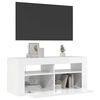 vidaXL Mueble de TV con luces LED blanco brillante 90x35x40 cm