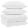 vidaXL Edred&oacute;n de Invierno con almohada 3 uds. Blanco Microfibra
