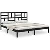 vidaXL Estructura de cama sin colch&oacute;n madera maciza negro 180x200 cm