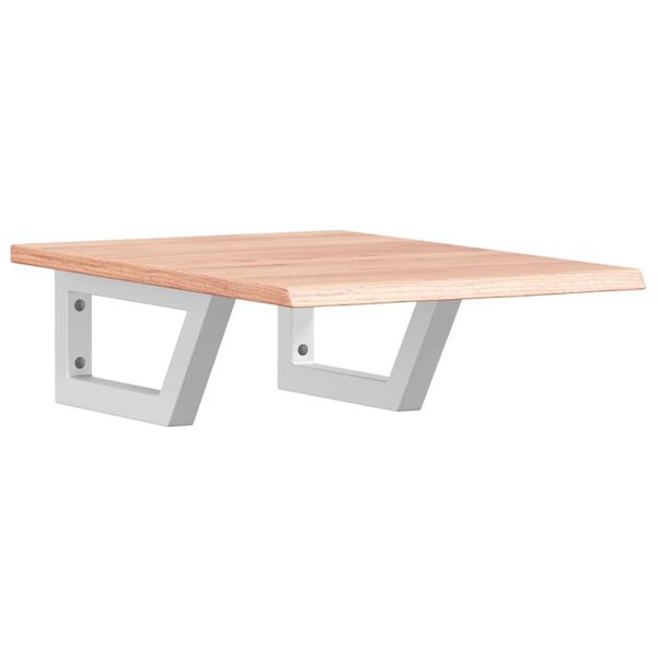 vidaXL Estante de lavabo de pared de acero y madera maciza de roble