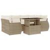 vidaXL Set sof&aacute;s de jard&iacute;n 7 piezas y cojines rat&aacute;n sint&eacute;tico beige