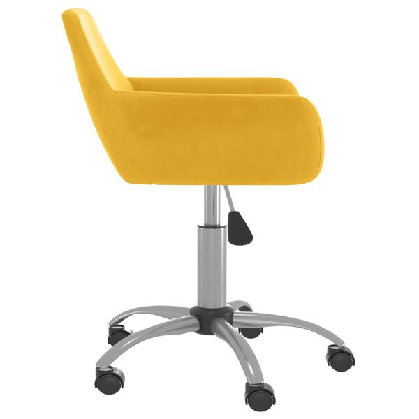 vidaXL Silla de comedor giratoria de terciopelo amarillo