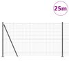 vidaXL Valla con Poste Gris 1,2 x 25 m Acero y PVC