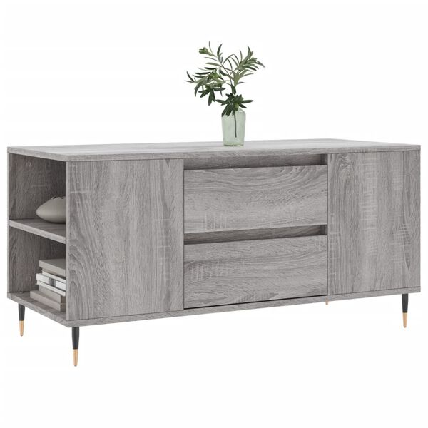 vidaXL Mesa de centro madera de ingenier&iacute;a gris Sonoma 102x44,5x50 cm