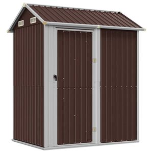 vidaXL Cobertizo de jard&iacute;n acero galvanizado marr&oacute;n 192x152,5x237 cm