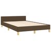vidaXL Estructura de cama sin colch&oacute;n tela marr&oacute;n oscuro 120x190 cm