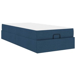 vidaXL Estructura de cama con colch&oacute;n con colch&oacute;n 2 pcs Azul tela
