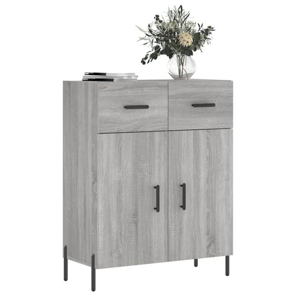 vidaXL Aparador de madera de ingenier&iacute;a gris Sonoma 69,5x34x90 cm