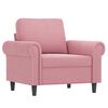 vidaXL Sill&oacute;n con taburete terciopelo rosa 60 cm