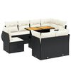 vidaXL Set de sof&aacute;s de jard&iacute;n 8 piezas y cojines rat&aacute;n sint&eacute;tico negro