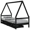 vidaXL Estructura de cama ni&ntilde;os con cajones madera pino negro 90x200cm