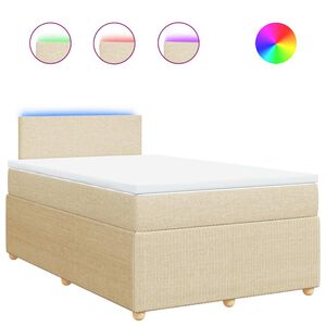 vidaXL Cama box spring con colch&oacute;n tela color crema 120x190 cm