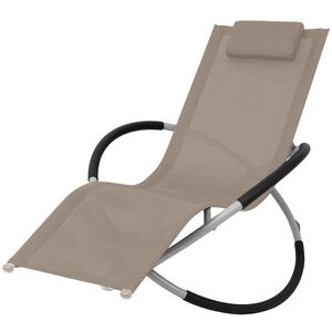 vidaXL Tumbona geom&eacute;trica de jard&iacute;n acero gris taupe