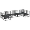vidaXL Conjunto de sofá de jardín con cojín 7 pcs Negro Aluminio
