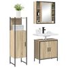 vidaXL Juego de muebles de ba&ntilde;o 3 pcs Marr&oacute;n Madera contrachapada
