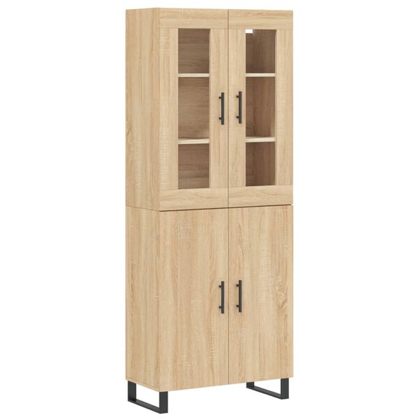 vidaXL Aparador alto madera contrachapada color roble 69,5x34x180 cm