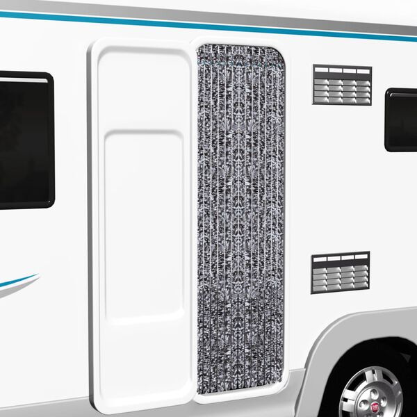 vidaXL Cortina mosquitera de chenilla marr&oacute;n y beige 56x185 cm