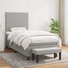 vidaXL Cama box spring con colch&oacute;n tela gris claro 90x200 cm