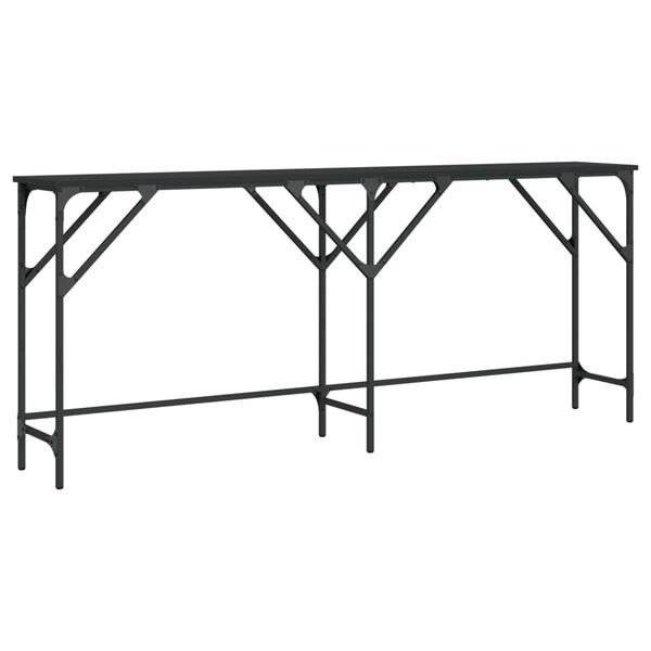 vidaXL Mesa consola madera de ingenier&iacute;a negra 180x29x75 cm