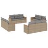 vidaXL Juego de sof&aacute;s jard&iacute;n con cojines beige mezcla 12 pzas rat&aacute;n PE