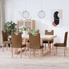 vidaXL Sillas de comedor 6 unidades tela marr&oacute;n