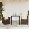 vidaXL Set comedor de jardín 7 pzas con cojines ratán sintético marrón