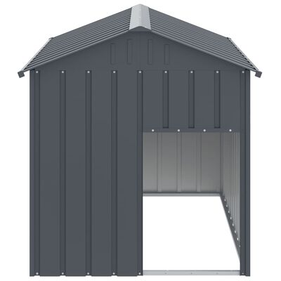 vidaXL Caseta perros con tejado acero galvanizado gris 117x153x123 cm