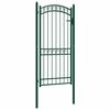 vidaXL Puerta de valla EMMEN con arco superior de acero, 100x136 cm, verde