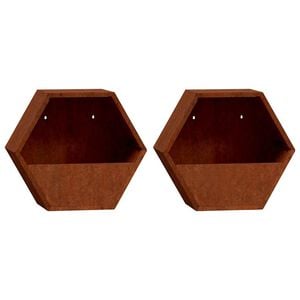 vidaXL Jardineras de pared 2 uds acero corten oxidado 30x10x25 cm