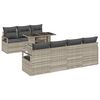 vidaXL Conjunto de sof&aacute; de jard&iacute;n 8 uds. 7-N&uacute;mero de plazas Gris Claro