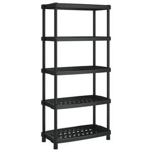 vidaXL Estanter&iacute;a de 5 niveles PP negro 93,5x45,5x194,5 cm