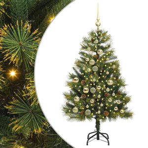 vidaXL &Aacute;rbol de Navidad artificial con ramas plegables y conos 120 cm
