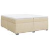 vidaXL Cama box spring con colch&oacute;n tela color crema 200x200 cm
