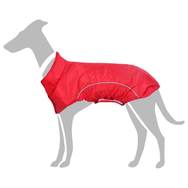 vidaXL Chubasquero perros con tiras reflectantes poli&eacute;ster rojo 3XL